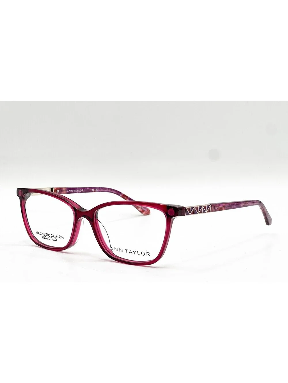 Ann Taylor At351Cp C03 Transparent Mulberry Eyeglasses W/ Clip 54-15-135